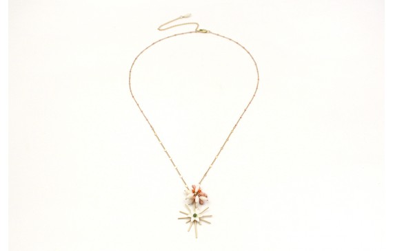 Collar largo con colgante de rayos y burruño de se