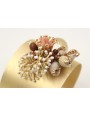 Pulsera rigida ancha con conchas y maderas, corale