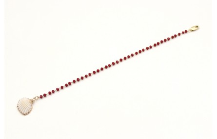 Pulsera cadena facetadas granates remateda con con