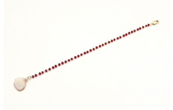 Pulsera cadena facetadas granates remateda con con