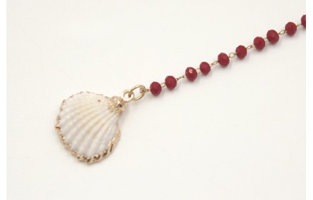 Pulsera cadena facetadas granates remateda con con