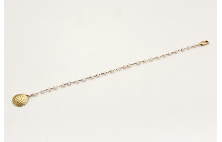 Pulsera cadena corazones crsital rematada con conc