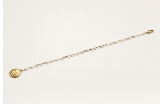 Pulsera cadena corazones crsital rematada con conc