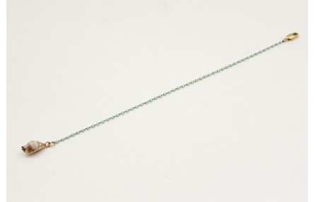 Pulsera cadena de miyuki turquesa rematada con car