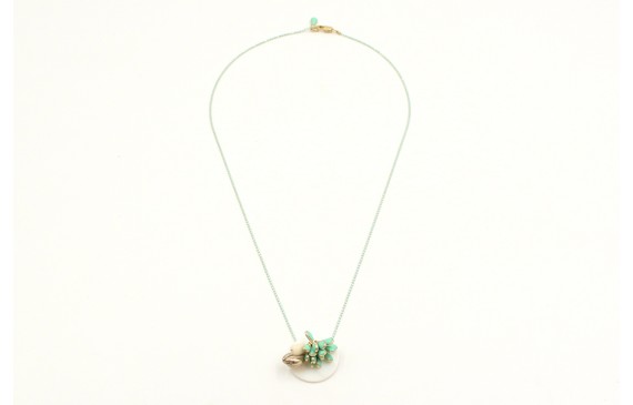 Gargantilla cadena de bolas esmaltadas en turquesa