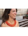 Collar babero con flecos naranjas con entrepieza d