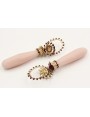Pendientes lagrima rosa perno esmaltes granates, c