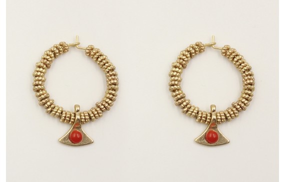 Pendientes relleno de ruedas estriadas y colgante 