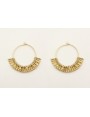 Pendientes de aro con gotitas en oro mate.