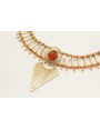 Gargantilla con coralitos entrepiezas en oro mate 