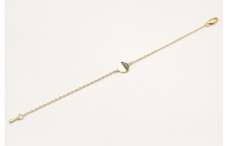 Pulsera disco de microbillos y cadena de eslabón p