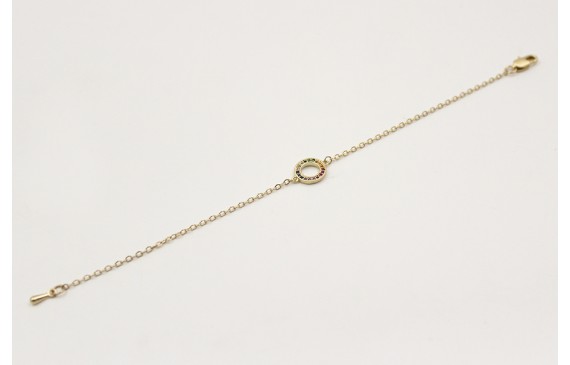 Pulsera aro de microbillos y cadena de eslabón peq