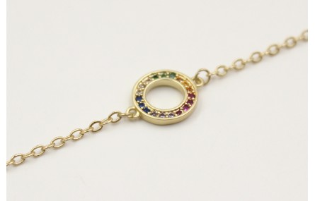 Pulsera aro de microbillos y cadena de eslabón peq