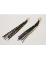 Pendientes largo con fleco en color oro brillo y c