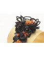 Brazalete con flores negras mates y burruños de co