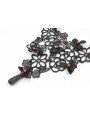 Collar de crochet negro, flores negras y corales c