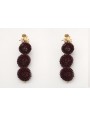Pendientes con tres bolas rizadas esmaltadas en gr