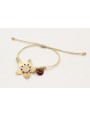 Pulsera hilo macrame oro palido con ruedas estriad