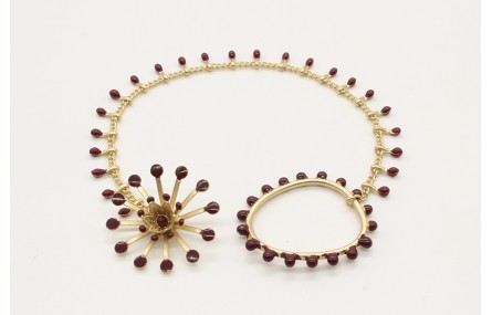 Pulsera de cadena de cerillas esmaltadas en grante