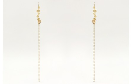 Pendientes de cadena de strass en color cristal ma