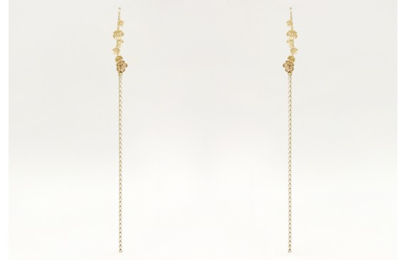 Pendientes de cadena de strass en color cristal ma