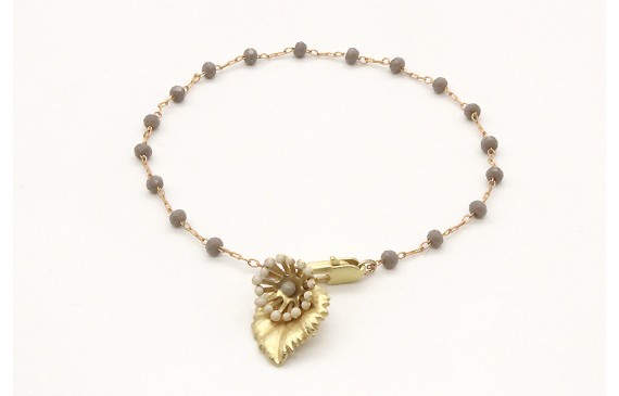 Pulsera cadena de facetadas grises rematada con ho