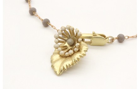 Pulsera cadena de facetadas grises rematada con ho