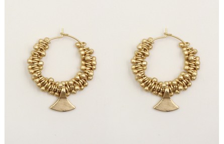 Pendientes aro con colgante triangular y relleno d