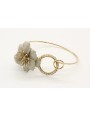 Pulsera doble aro oro brillo con flor con flor esm