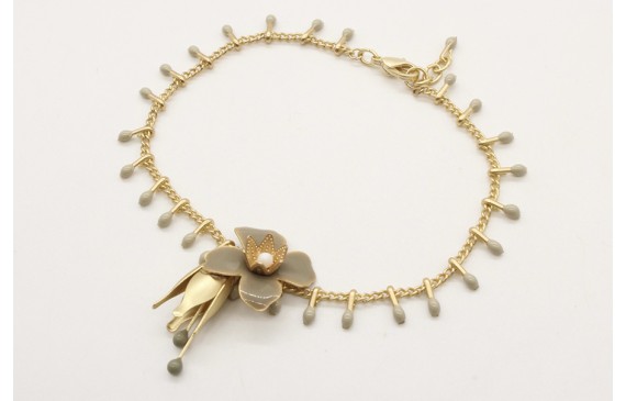 Pulsera cadena de cerillas grises rematada con cam