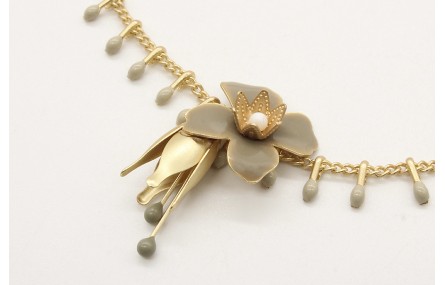 Pulsera cadena de cerillas grises rematada con cam