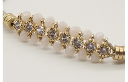 Pulsera nudo serpiente con centro de brillos crist