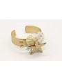 Pulsera rigida ancha con estrella y coral en oro m