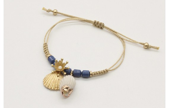 Pulsera nudo serpiente en oro palido con piedras a