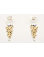 Pendientes perno brillo opal blanco con escamas en