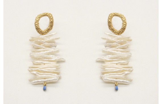 Pendientes con perno aro pata pulpo y listones per