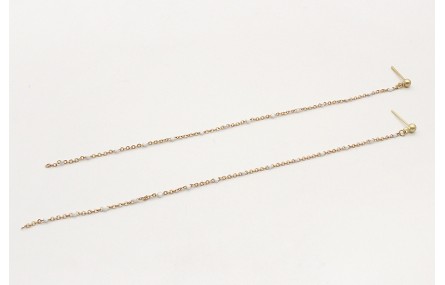 Pendientes de cadena de eslabón con bolita esmalta