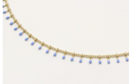 Collar cadena cerillas azules y cadena eslabón con