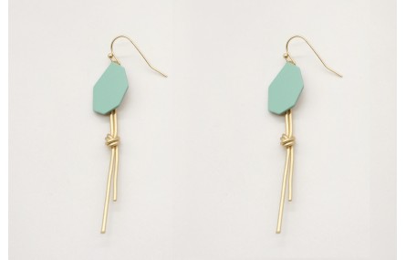 Pendientes con piezas esmaltadas en color tuequesa