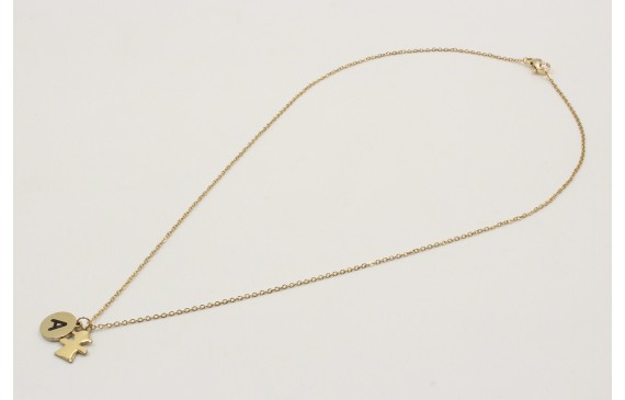 Collar con cadena de acero inoxidable y colgando c