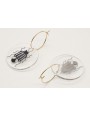 Pendientes aro dorado brillo con disco metacrilato