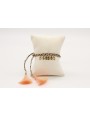 Pulsera trenza macrame en marrones con disco peque