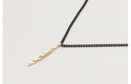 Solitario cadena eslabón negro mate con colgante l