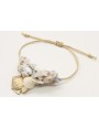 Pulsera cordon macrame oro palido con chips de mad