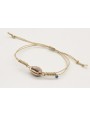 Pulsera nudo serpiente oro palido con caracola bor
