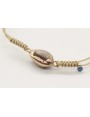 Pulsera nudo serpiente oro palido con caracola bor