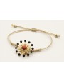 Pulsera nudo serpiente oro palido con sol,casquill
