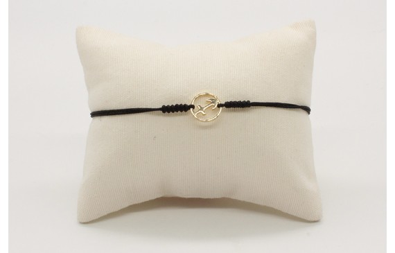 Pulsera nudo serpiente negro con signo del zodiaco