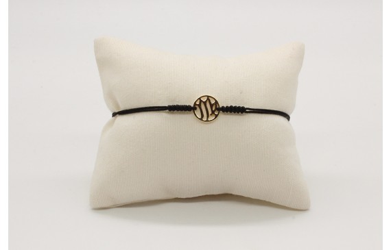 Pulsera nudo serpiente negro con signo del zodiaco