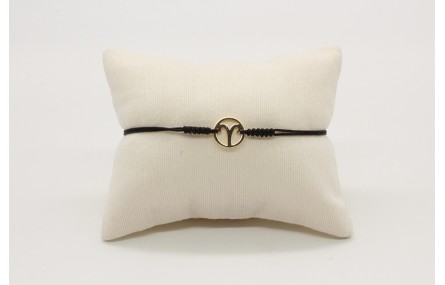 Pulsera nudo serpiente negro con signo del zodiaco